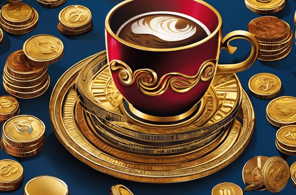 Ree symbolic icons: a ruby gem, a coiled python, and a java coffee cup, each resting on a pile of gold coins