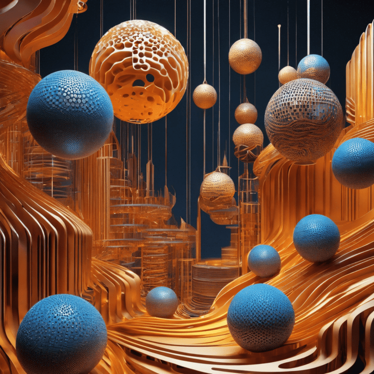 Hree separate 3D spheres, each filled with abstract symbols representing Python, R, and SQL, hovering over a stylized digital landscape, signifying data science
